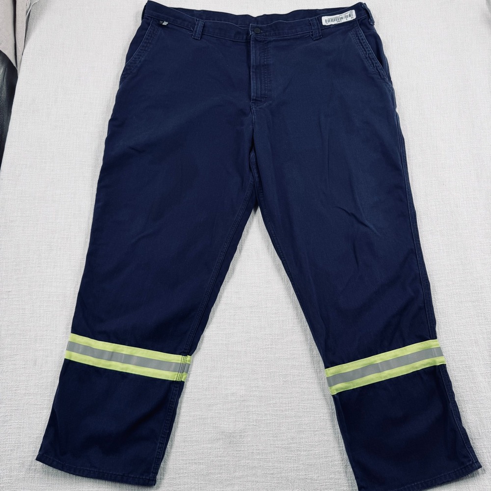 Carhartt FR Pant 44x32 Navy Blue High Visibility Reflective Striped Utility CAT2